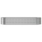 vidaXL Hochbeet Pulverbeschichteter Stahl 224x80x36 cm Silbern vidaXL Hochbeet Pulverbeschichteter Stahl 224x80x36 cm Silbern