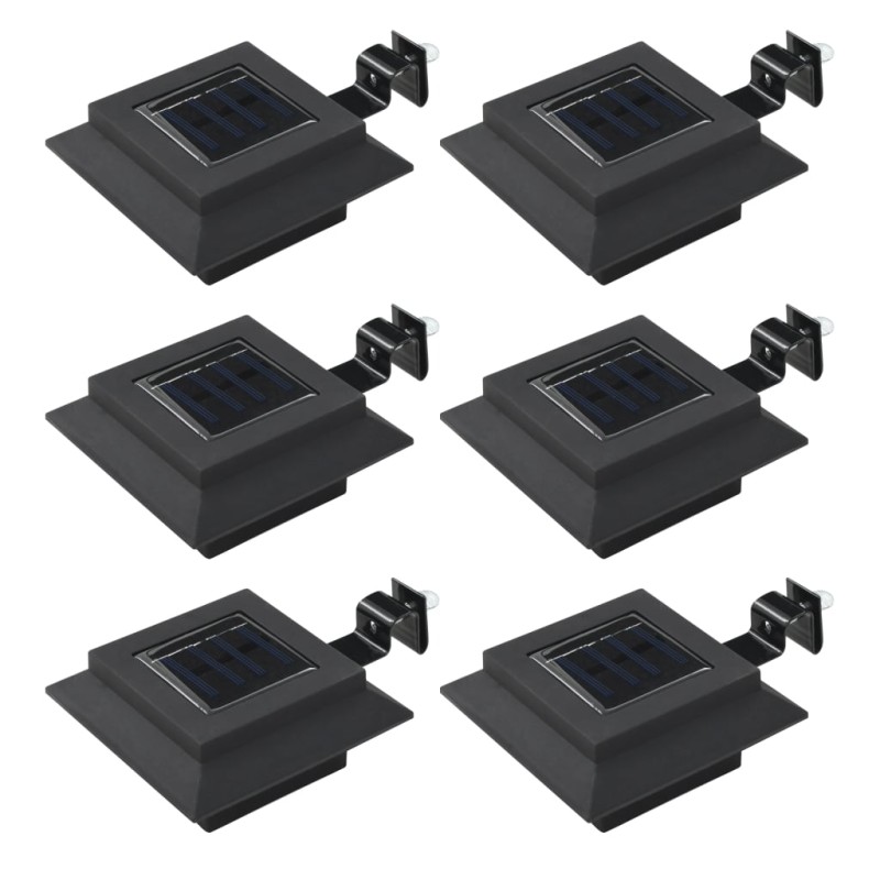 vidaXL Outdoor Solarleuchten 6 Stück LED Quadratisch 12 cm Schwarz vidaXL Outdoor Solarleuchten 6 Stück LED Quadratisch 12 cm Schwarz