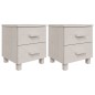 vidaXL Nachttische HAMAR 2 Stk. Weiß 40x35x44,5 cm Massivholz vidaXL Nachttische HAMAR 2 Stk. Weiß 40x35x44,5 cm Massivholz