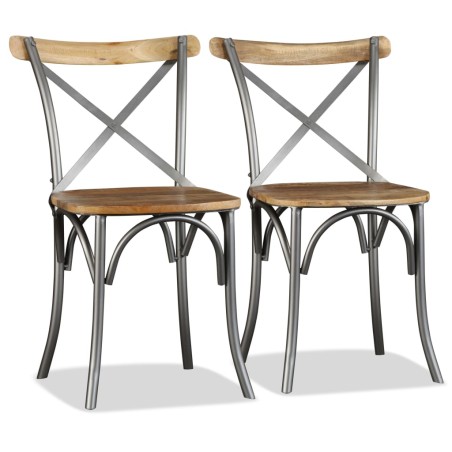 vidaXL Esszimmerstühle 2 Stk. Massivholz Mango 