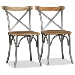 vidaXL Esszimmerstühle 2 Stk. Massivholz Mango 