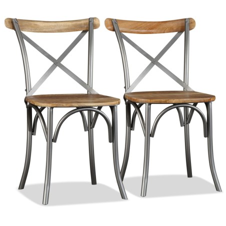 vidaXL Esszimmerstühle 2 Stk. Massivholz Mango 