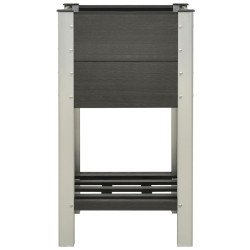 vidaXL Garten-Hochbeet mit Ablage 50x50x90 cm WPC Grau