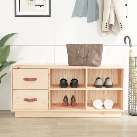 vidaXL Schuhbank 100x34x45 cm Massivholz Kiefer