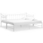 vidaXL Ausziehsofa Bettgestell Weiß Metall 90x200 cm vidaXL Ausziehsofa Bettgestell Weiß Metall 90x200 cm