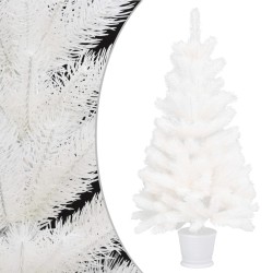 vidaXL Künstlicher Weihnachtsbaum Naturgetreue Nadeln Weiß 90 cm 