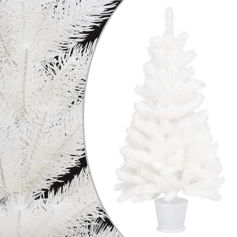 vidaXL Künstlicher Weihnachtsbaum Naturgetreue Nadeln Weiß 90 cm vidaXL Künstlicher Weihnachtsbaum Naturgetreue Nadeln Weiß 90 cm