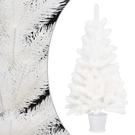 vidaXL Künstlicher Weihnachtsbaum Naturgetreue Nadeln Weiß 90 cm 