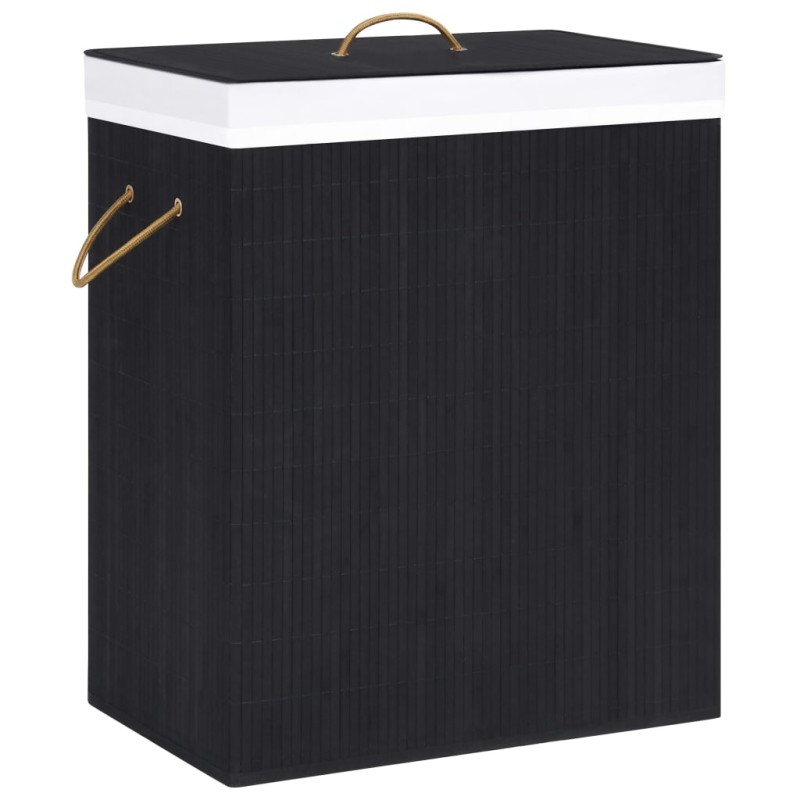 vidaXL Bambus-Wäschekorb mit 1 Fach Schwarz 83 L vidaXL Bambus-Wäschekorb mit 1 Fach Schwarz 83 L