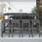 9-tlg. Gartenbar-Set Grau Massivholz Kiefer 9-tlg. Gartenbar-Set Grau Massivholz Kiefer