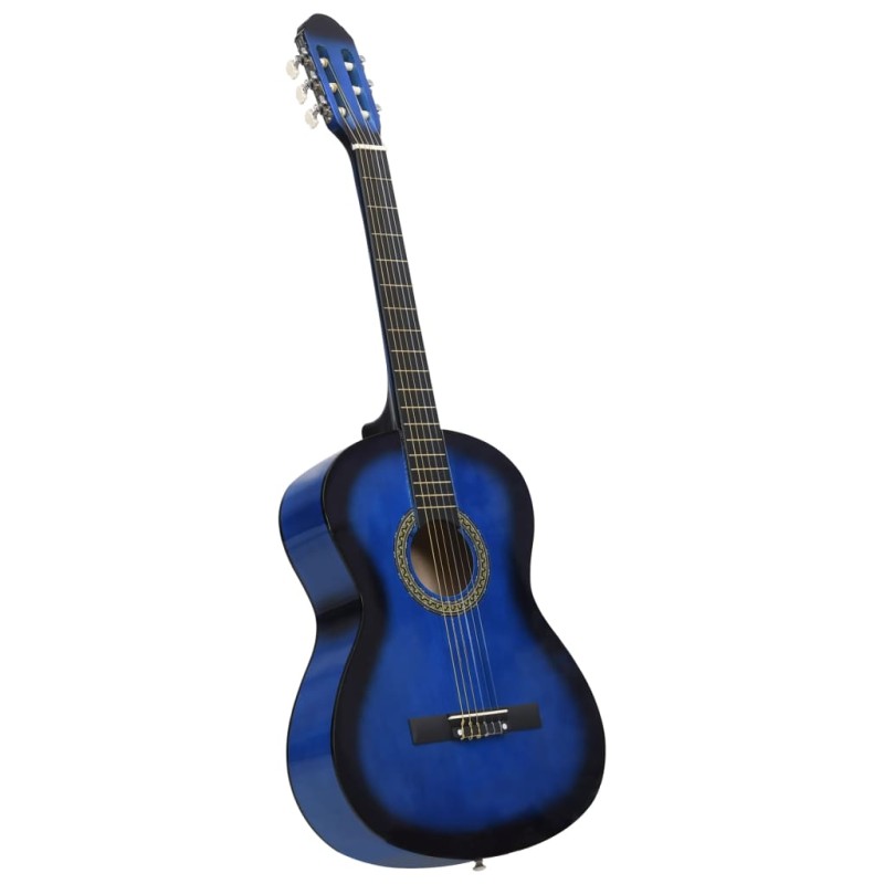vidaXL Klassikgitarre für Anfänger Blau 4/4 39" Lindenholz vidaXL Klassikgitarre für Anfänger Blau 4/4 39" Lindenholz