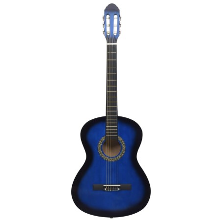 vidaXL Klassikgitarre für Anfänger Blau 4/4 39" Lindenholz      