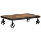 vidaXL Couchtisch mit Rädern 100x60x26 cm Altholz Massiv vidaXL Couchtisch mit Rädern 100x60x26 cm Altholz Massiv