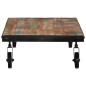 vidaXL Couchtisch mit Rädern 100x60x26 cm Altholz Massiv vidaXL Couchtisch mit Rädern 100x60x26 cm Altholz Massiv