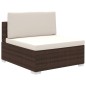 vidaXL 12-tlg. Garten-Lounge-Set mit Auflagen Poly Rattan Braun vidaXL 12-tlg. Garten-Lounge-Set mit Auflagen Poly Rattan Braun