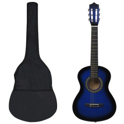 vidaXL 8-tlg. Klassikgitarren-Set für Anfänger Blau 1/2 34"   