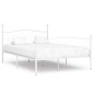 vidaXL Bettgestell mit Lattenrost Weiß Metall 140 × 200 cm vidaXL Bettgestell mit Lattenrost Weiß Metall 140 × 200 cm