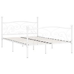 vidaXL Bettgestell mit Lattenrost Weiß Metall 140 × 200 cm