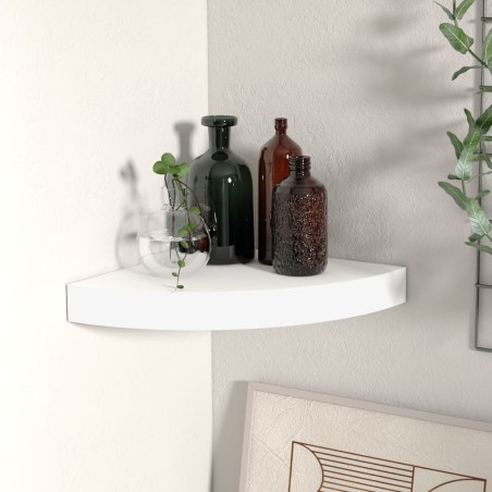 vidaXL Eck-Schweberegal Weiß 25x25x3,8 cm MDF