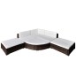 vidaXL 6-tlg. Garten-Lounge-Set mit Auflagen Poly Rattan Braun vidaXL 6-tlg. Garten-Lounge-Set mit Auflagen Poly Rattan Braun