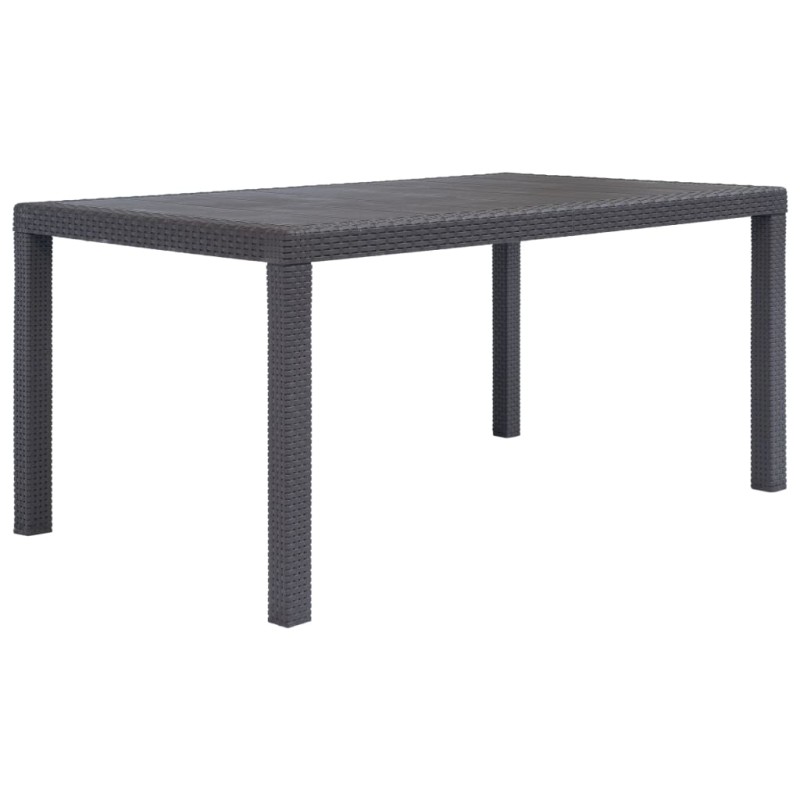 vidaXL Gartentisch Braun 150 x 90 x 72 cm Kunststoff Rattan-Optik vidaXL Gartentisch Braun 150 x 90 x 72 cm Kunststoff Rattan-Optik