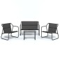 vidaXL 4-tlg. Garten-Lounge-Set mit Kissen Anthrazit Stahl vidaXL 4-tlg. Garten-Lounge-Set mit Kissen Anthrazit Stahl