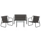 vidaXL 4-tlg. Garten-Lounge-Set mit Kissen Anthrazit Stahl vidaXL 4-tlg. Garten-Lounge-Set mit Kissen Anthrazit Stahl