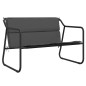 vidaXL 4-tlg. Garten-Lounge-Set mit Kissen Anthrazit Stahl vidaXL 4-tlg. Garten-Lounge-Set mit Kissen Anthrazit Stahl