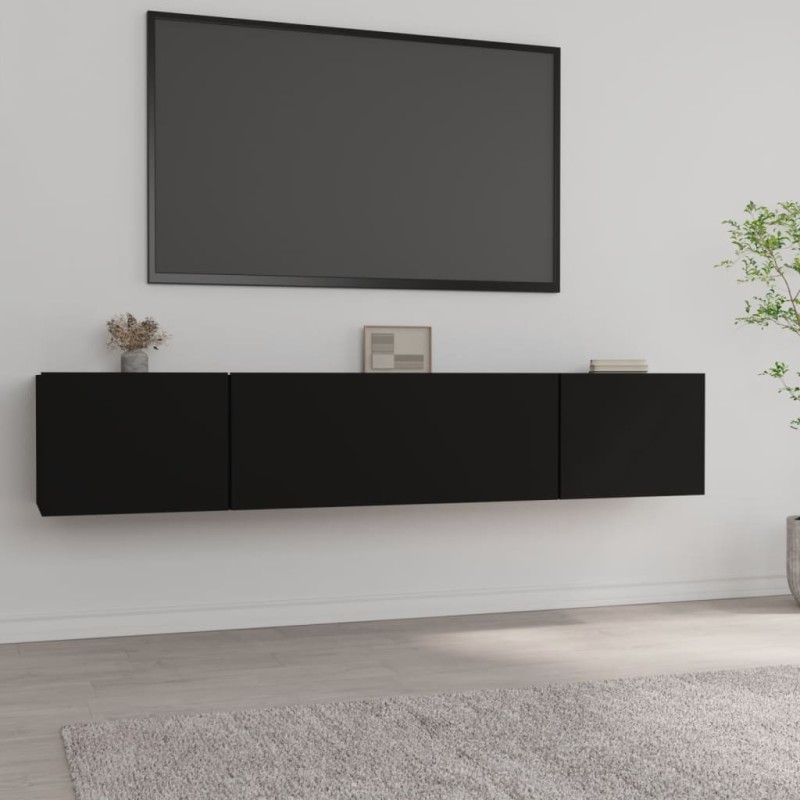vidaXL TV-Schränke 2 Stk. Schwarz 80x30x30 cm Holzwerkstoff vidaXL TV-Schränke 2 Stk. Schwarz 80x30x30 cm Holzwerkstoff