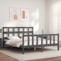 Massivholzbett mit Kopfteil Grau 160x200 cm Massivholzbett mit Kopfteil Grau 160x200 cm