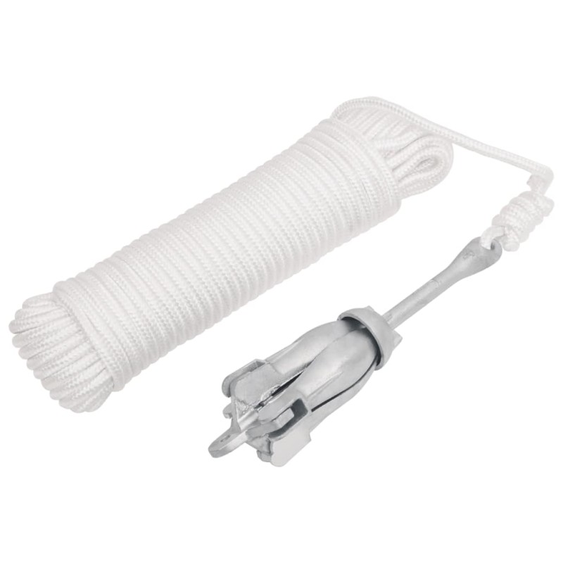 Klappanker mit Seil Silbern 1,5 kg Temperguss Klappanker mit Seil Silbern 1,5 kg Temperguss