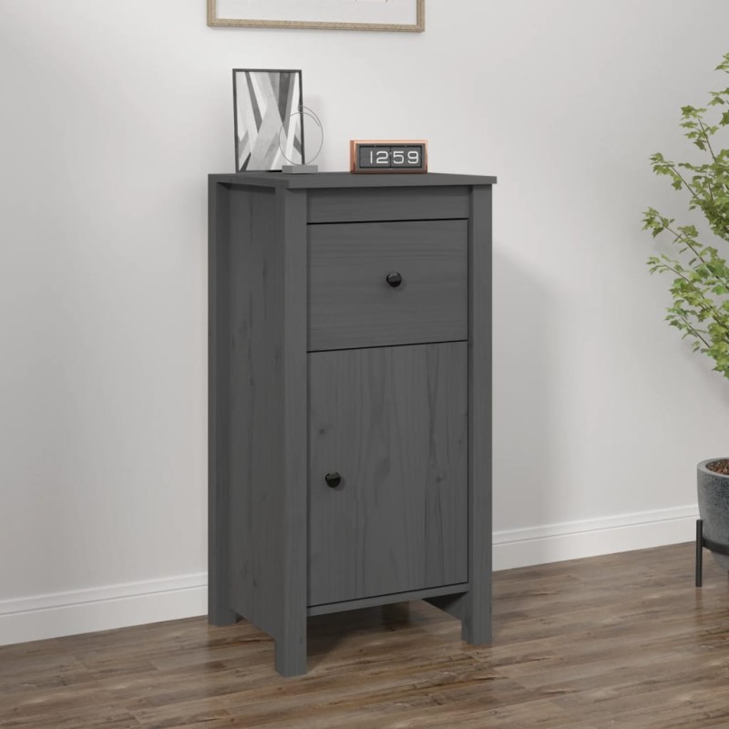 vidaXL Sideboard Grau 40x35x80 cm Massivholz Kiefer vidaXL Sideboard Grau 40x35x80 cm Massivholz Kiefer
