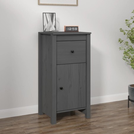 vidaXL Sideboard Grau 40x35x80 cm Massivholz Kiefer