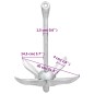 Klappanker mit Seil Silbern 1,5 kg Temperguss Klappanker mit Seil Silbern 1,5 kg Temperguss