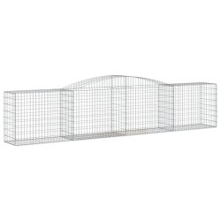 vidaXL Gabione mit Hochbogen 400x50x80/100 cm Verzinktes Eisen