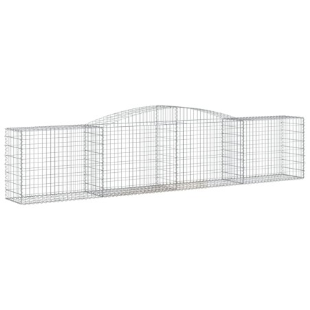 vidaXL Gabione mit Hochbogen 400x50x80/100 cm Verzinktes Eisen