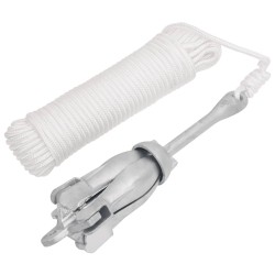 vidaXL Klappanker mit Seil Silbern 6 kg Temperguss
