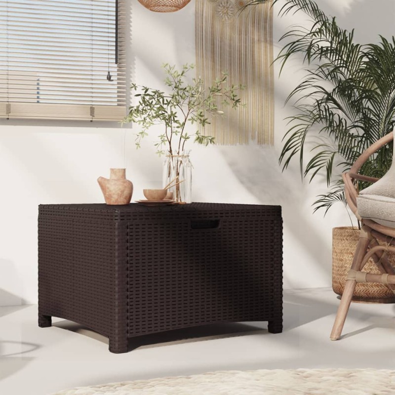 vidaXL Garten-Aufbewahrungsbox 60x54x41 cm PP Rattan Braun vidaXL Garten-Aufbewahrungsbox 60x54x41 cm PP Rattan Braun