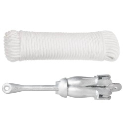 vidaXL Klappanker mit Seil Silbern 6 kg Temperguss