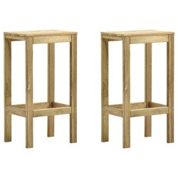 vidaXL Garten-Barhocker 2 Stk. Imprägniertes Kiefernholz