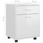 vidaXL Rollschrank Hochglanz-Weiß 45x38x54 cm Holzwerkstoff vidaXL Rollschrank Hochglanz-Weiß 45x38x54 cm Holzwerkstoff