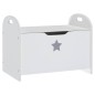 vidaXL Kinderbank mit Stauraum Weiß 62x40x46,5 cm MDF vidaXL Kinderbank mit Stauraum Weiß 62x40x46,5 cm MDF