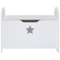 vidaXL Kinderbank mit Stauraum Weiß 62x40x46,5 cm MDF vidaXL Kinderbank mit Stauraum Weiß 62x40x46,5 cm MDF