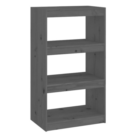 vidaXL Bücherregal/Raumteiler Grau 60x30x103,5 cm Massivholz Kiefer