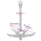 vidaXL Klappanker mit Seil Silbern 6 kg Temperguss vidaXL Klappanker mit Seil Silbern 6 kg Temperguss