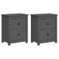 vidaXL Nachttische 2 Stk. Grau 50x35x61,5 cm Massivholz Kiefer vidaXL Nachttische 2 Stk. Grau 50x35x61,5 cm Massivholz Kiefer