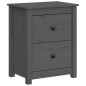 vidaXL Nachttische 2 Stk. Grau 50x35x61,5 cm Massivholz Kiefer vidaXL Nachttische 2 Stk. Grau 50x35x61,5 cm Massivholz Kiefer