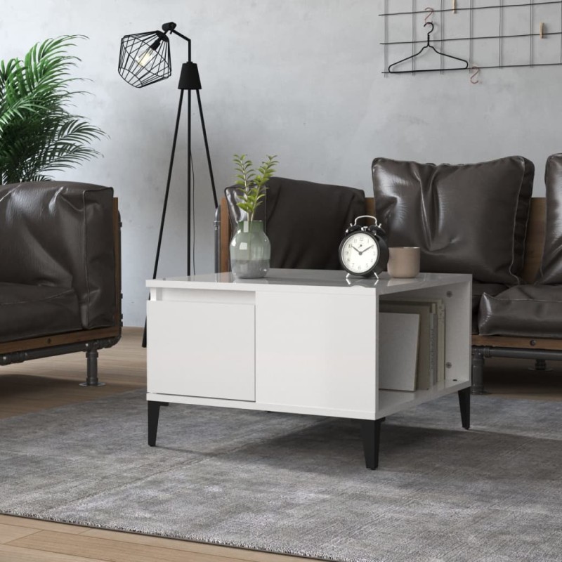 vidaXL Couchtisch Hochglanz-Weiß 55x55x36,5 cm Holzwerkstoff vidaXL Couchtisch Hochglanz-Weiß 55x55x36,5 cm Holzwerkstoff