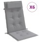 Hochlehner-Auflagen 6 Stk. Grau Oxford-Gewebe Hochlehner-Auflagen 6 Stk. Grau Oxford-Gewebe