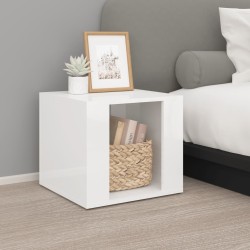 vidaXL Nachttisch Hochglanz-Weiß 41x40x36 cm Holzwerkstoff